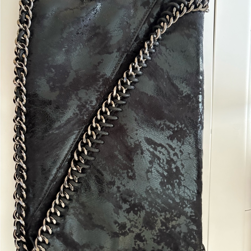 Leith Black Clutch with Chain Detail